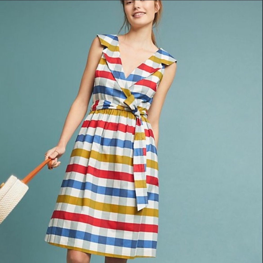 Anthropology Gingham Dress